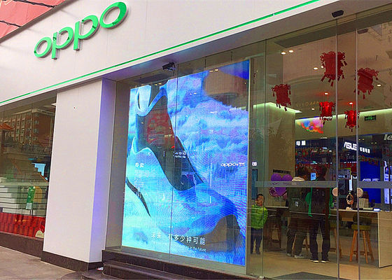 Chiny Transparentny ekran wewnętrzny LED Sterowanie WiFi Szklane okno Zatwierdzony CE dostawca